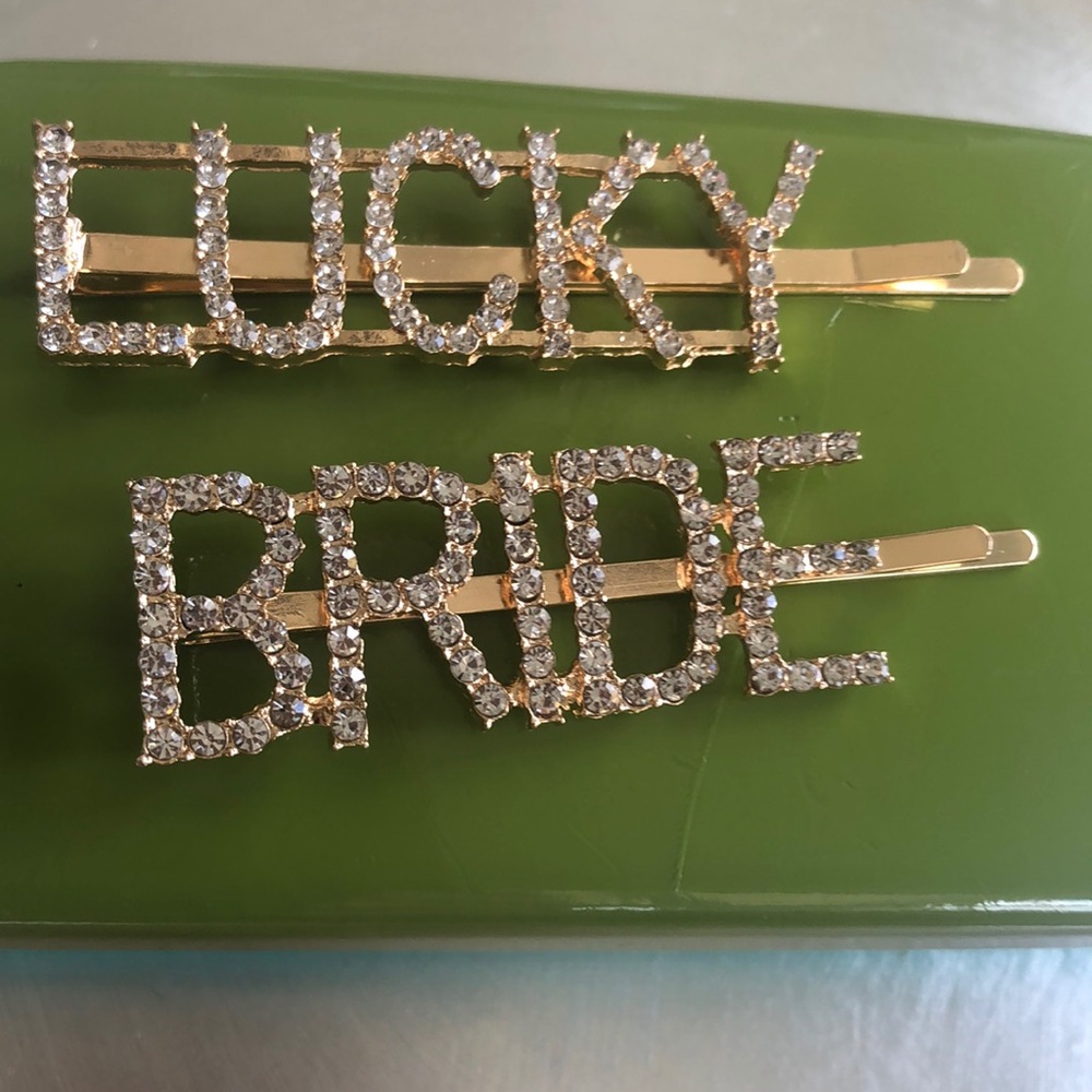 Lucky Bride hair bling pins NWT